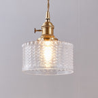 Klasyczna japońska szklana lampa wisząca z mosiężnymi detalami