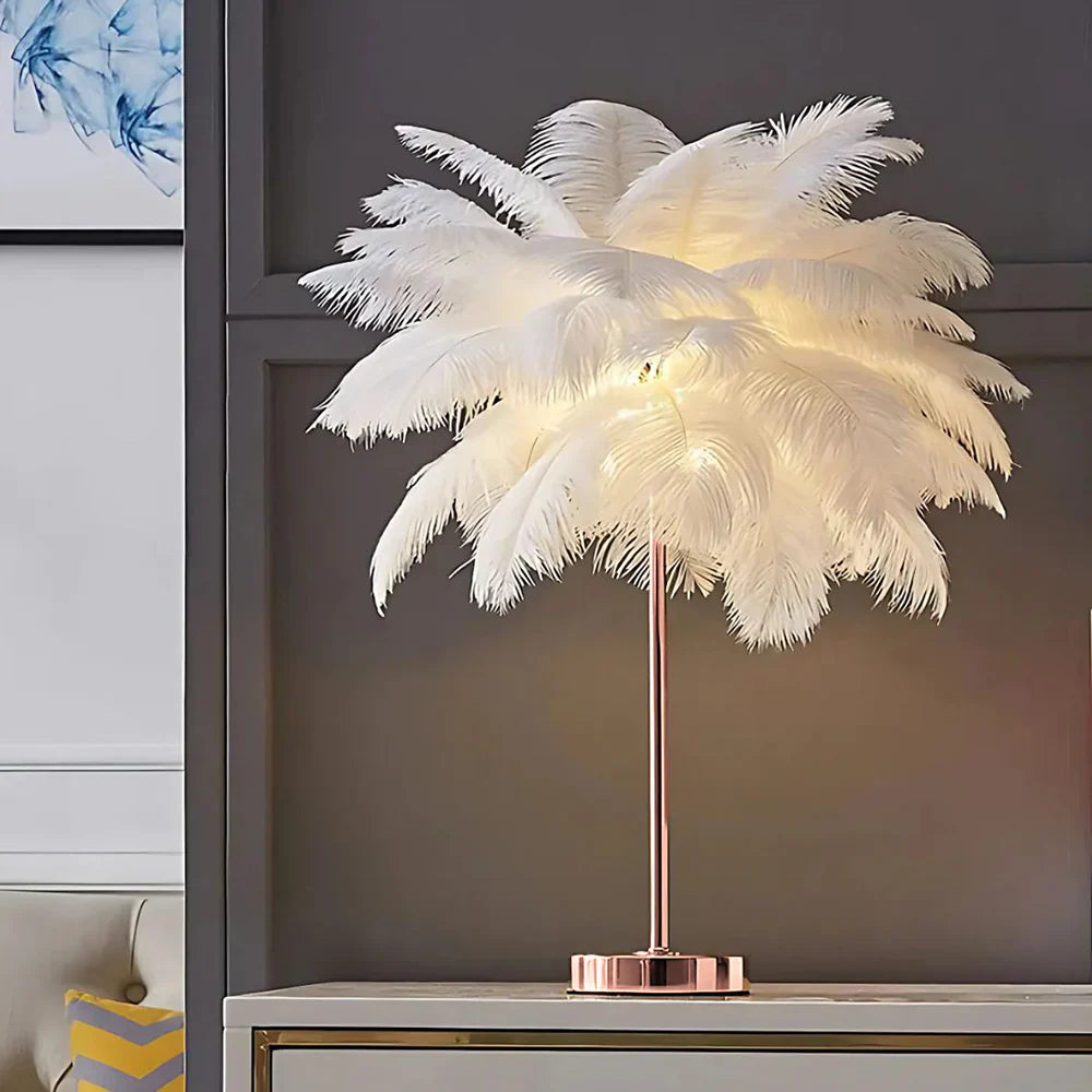 Elegancka lampka choinkowa w stylu piórkowym do dekoracji wnętrz