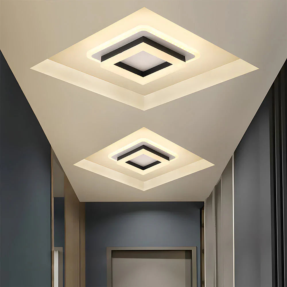 Sufitowa Lampa LED Ultracienka Kwadratowa Skandynawska Geometryczna