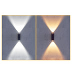 Nowoczesna lampa ścienna zewnętrzna z oświetleniem słonecznym w górę i w dół