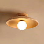 Nordycka drewniana minimalistyczna okrągła lampa sufitowa do korytarza
