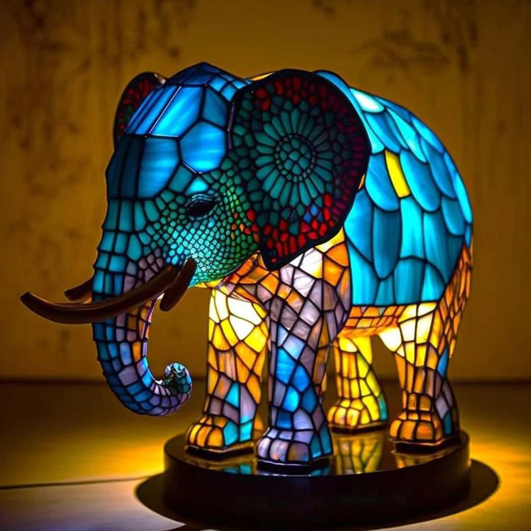 Ozdobna artystyczna zwierzęcia szklana lampa stołowa do wnętrz domowych