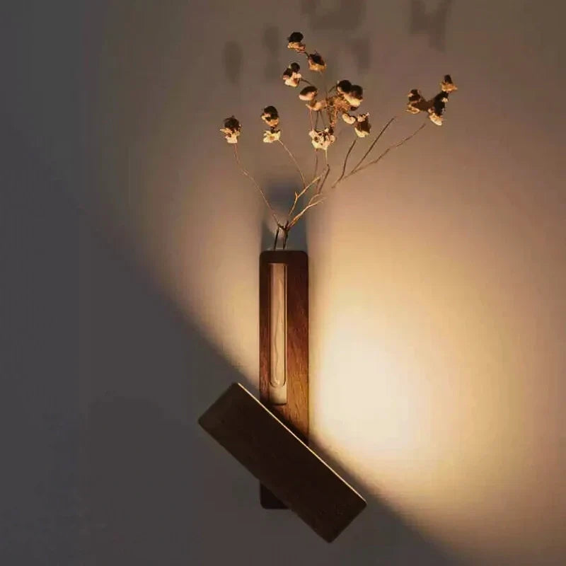 Wielofunkcyjny wazon lampa ścienna - łatwy w przyklejeniu