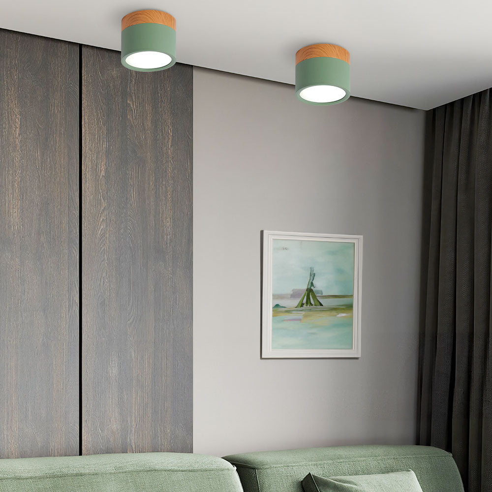 Nowoczesna lampa sufitowa LED cylindryczna typu plafon