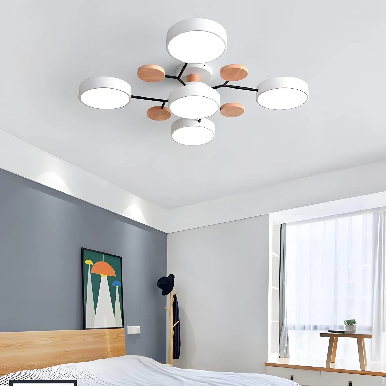 Subtelna geometryczna okrągły lampa sufitowa LED do nowoczesnych pomieszczeń