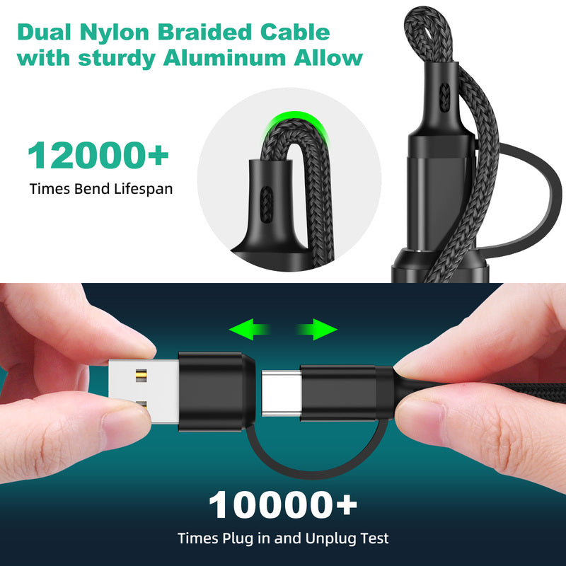 Wydajny Kabel Ładowania 3 w 1 Wielourządzeniowy