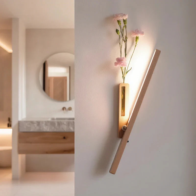 Wielofunkcyjny wazon lampa ścienna - łatwy w przyklejeniu