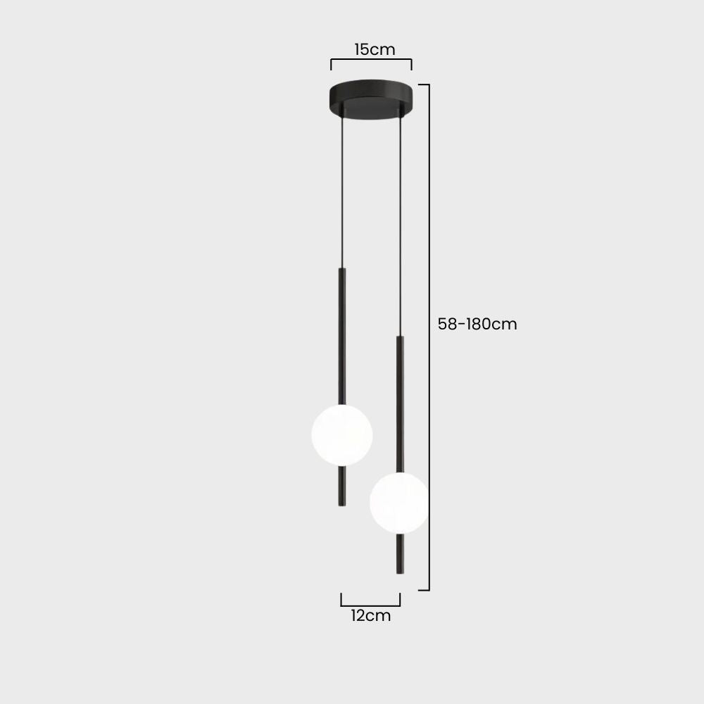 Minimalistyczna wisząca lampa sufitowa LED w stylu skandynawskim z regulowaną długością