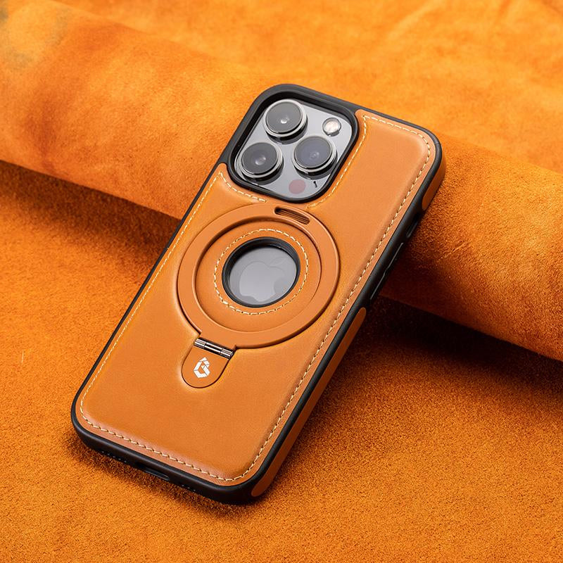 Skórzane etui na telefon z podstawką - Smukłe etui ochronne