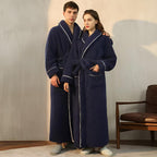 Wszechstronny szlafrok unisex z szalowym kołnierzem, wiązaniem w talii i kieszeniami
