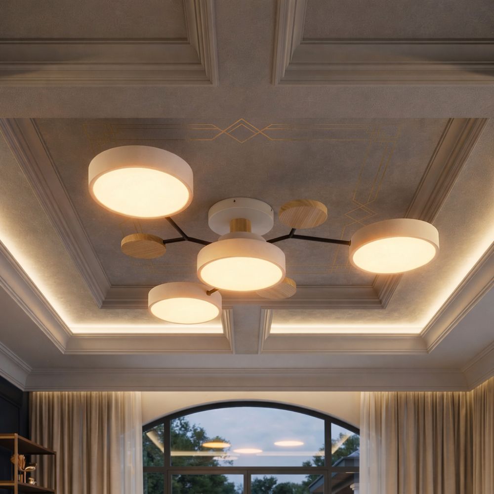 Elegancka, nowoczesna lampa sufitowa z ręcznie wykonanymi wykończeniami