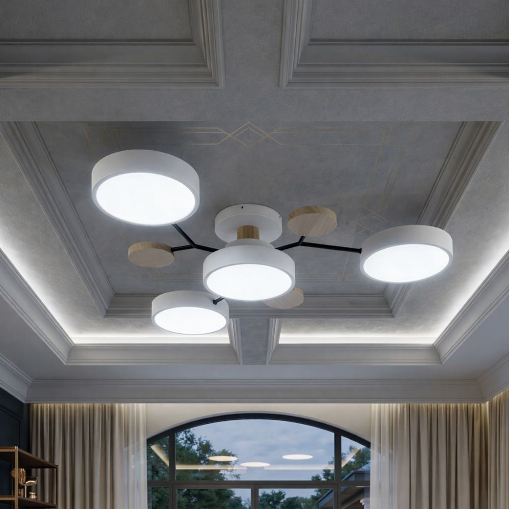 Elegancka, nowoczesna lampa sufitowa z ręcznie wykonanymi wykończeniami