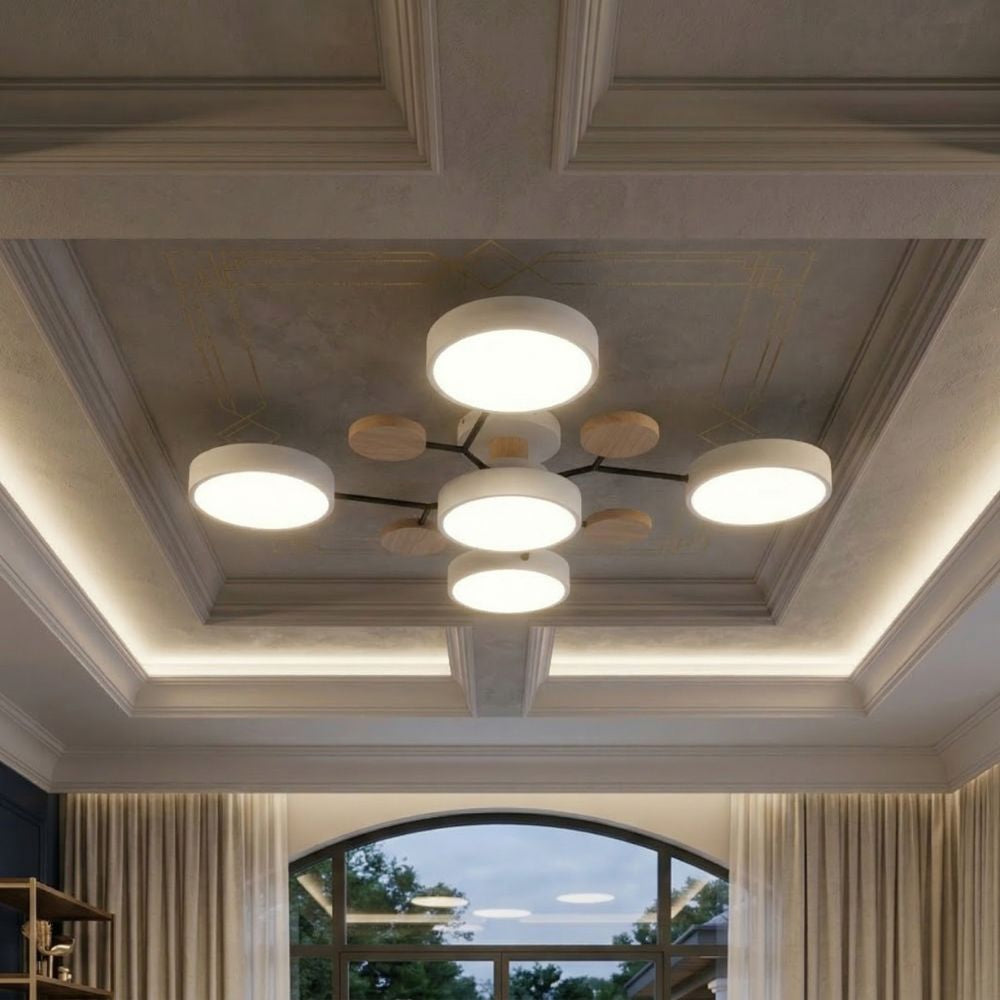 Elegancka, nowoczesna lampa sufitowa z ręcznie wykonanymi wykończeniami