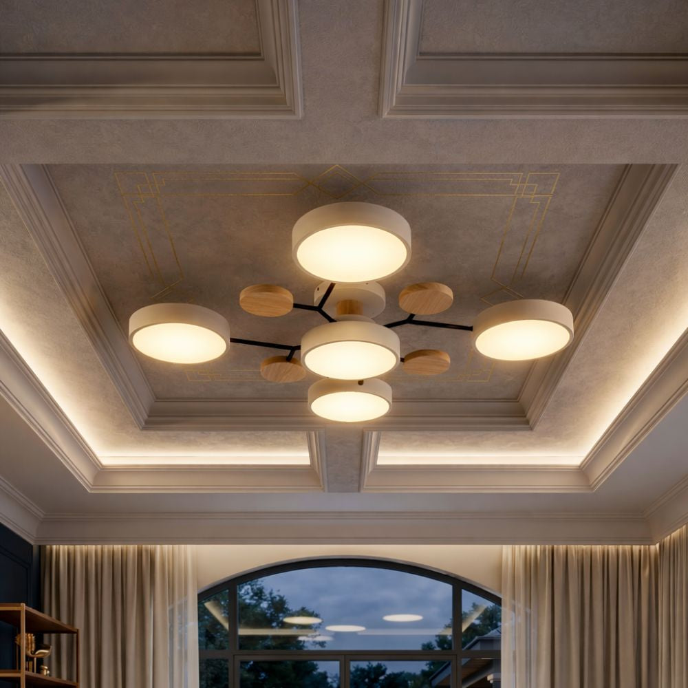 Elegancka, nowoczesna lampa sufitowa z ręcznie wykonanymi wykończeniami