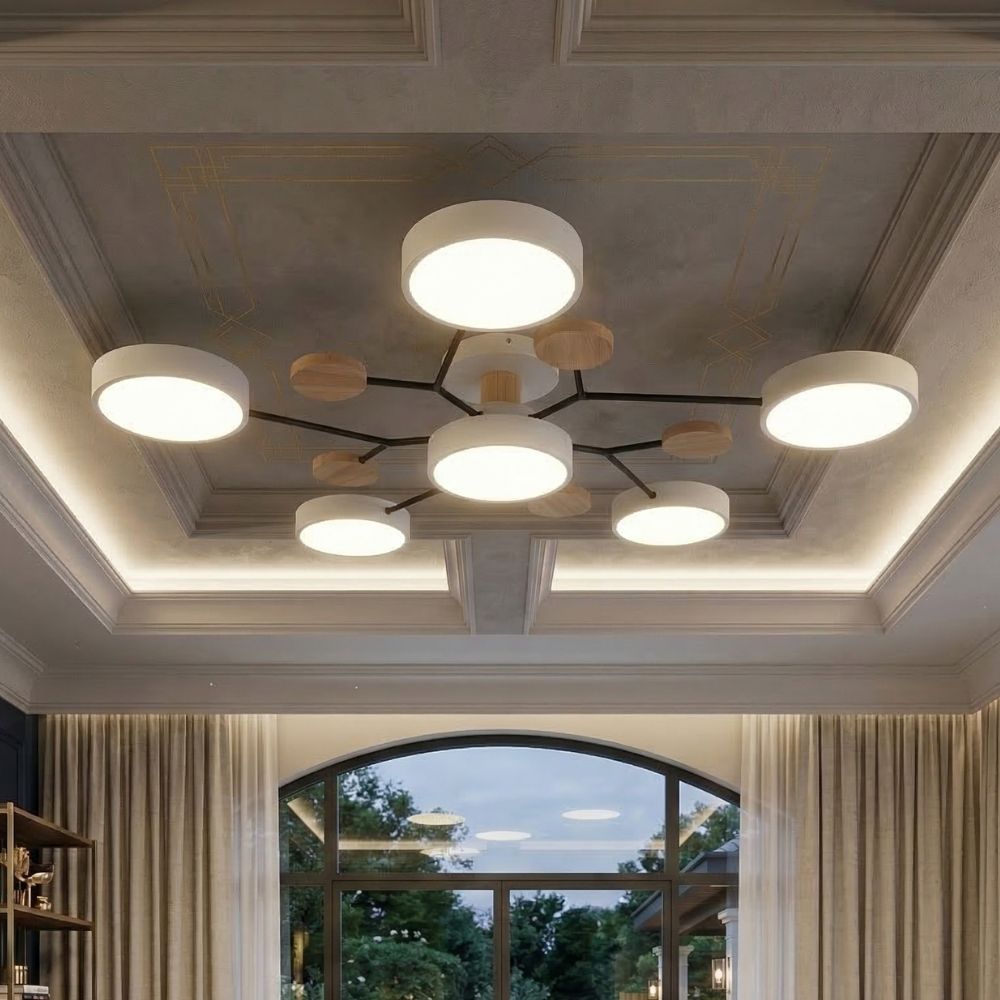 Elegancka, nowoczesna lampa sufitowa z ręcznie wykonanymi wykończeniami