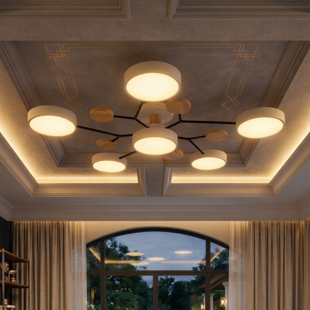 Elegancka, nowoczesna lampa sufitowa z ręcznie wykonanymi wykończeniami