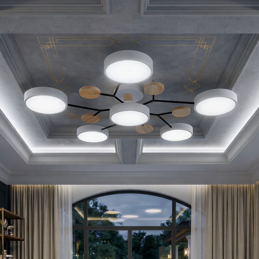 Elegancka, nowoczesna lampa sufitowa z ręcznie wykonanymi wykończeniami