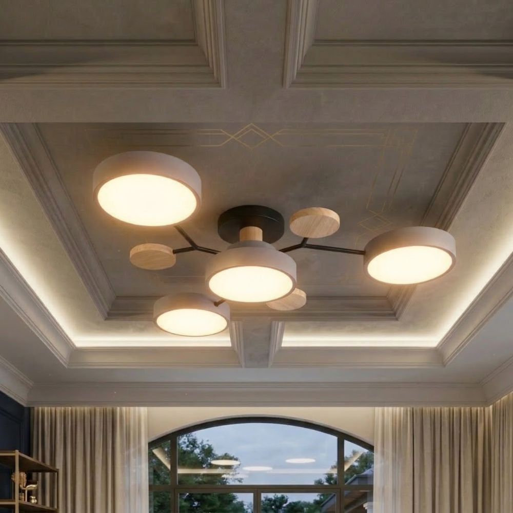 Elegancka, nowoczesna lampa sufitowa z ręcznie wykonanymi wykończeniami