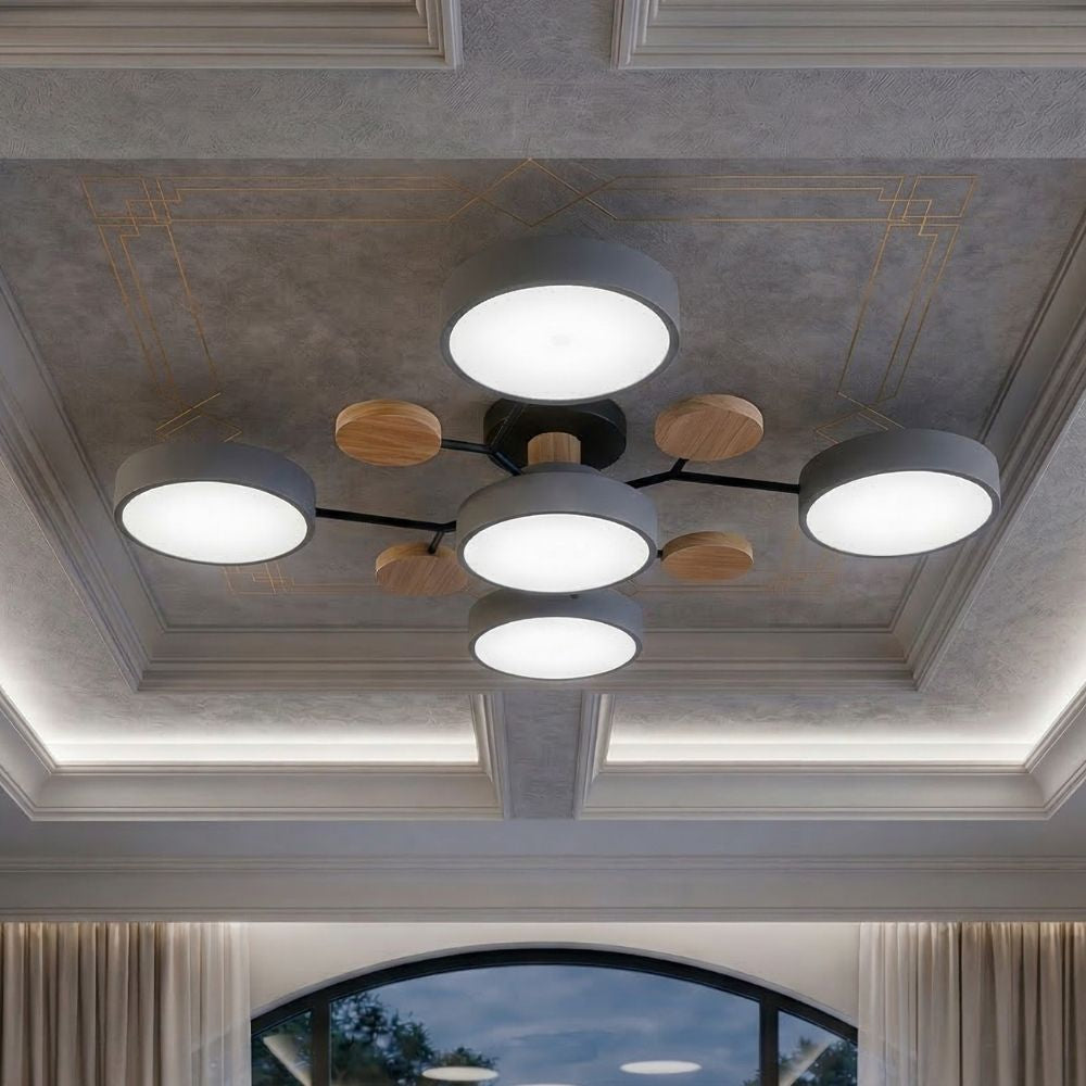 Elegancka, nowoczesna lampa sufitowa z ręcznie wykonanymi wykończeniami