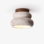 Stylowa lampa sufitowa z trawertynu – oprawa LED z naturalnego kamienia