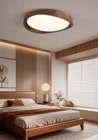 Orzechowy lampa sufitowa LED z zakrzywioną krawędzią do salonu