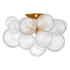 Spirava designerska szklana kula lampa sufitowa
