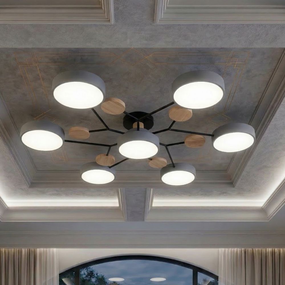Elegancka, nowoczesna lampa sufitowa z ręcznie wykonanymi wykończeniami