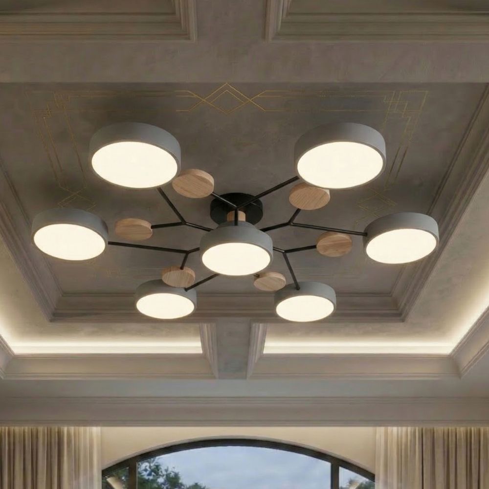 Elegancka, nowoczesna lampa sufitowa z ręcznie wykonanymi wykończeniami