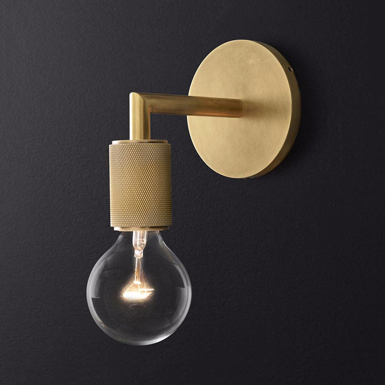 Lampa ścienna mosiężna metalowa z dwiema żarówkami