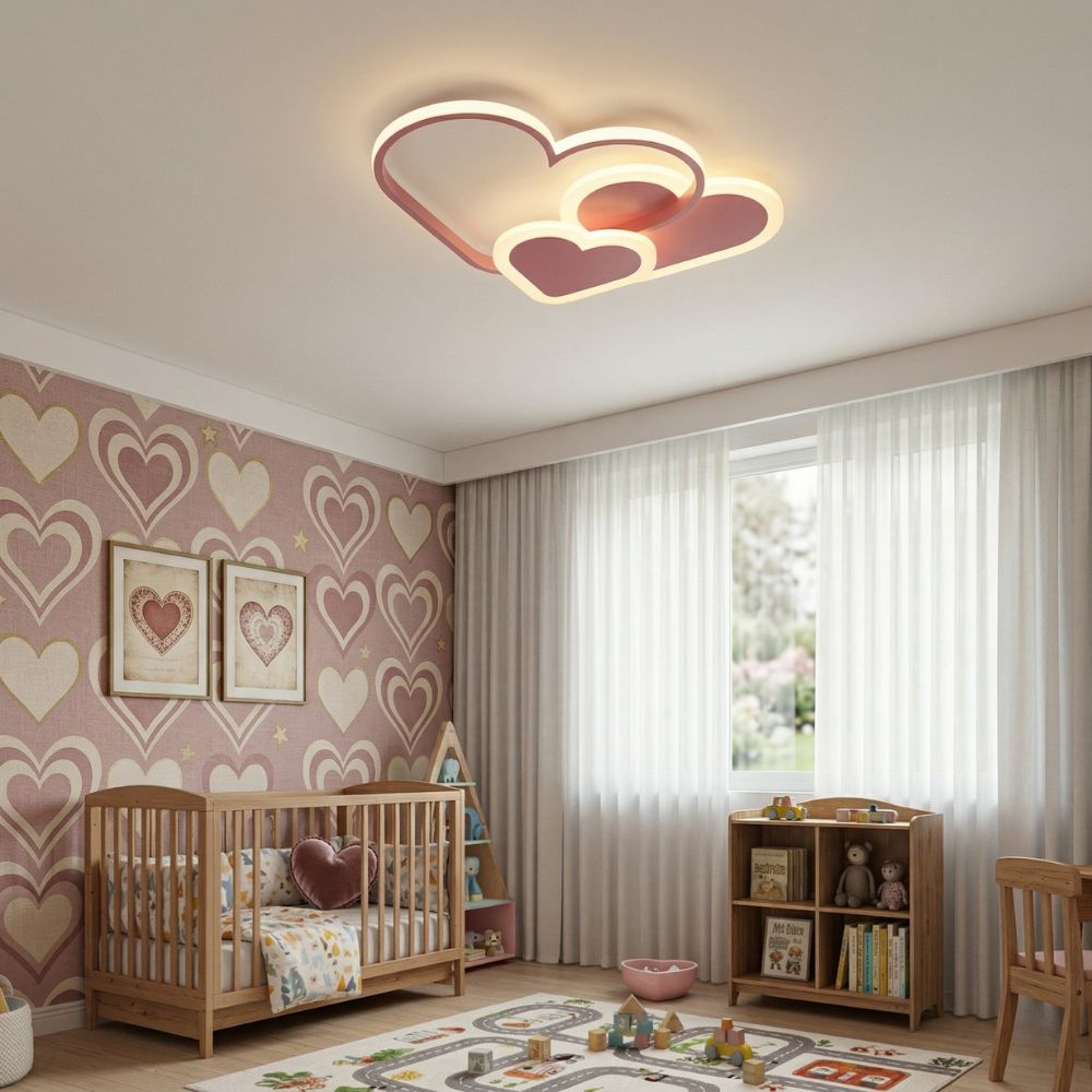 Nowoczesna lampa sufitowa LED w kształcie serca do nastrojowego oświetlenia wnętrz