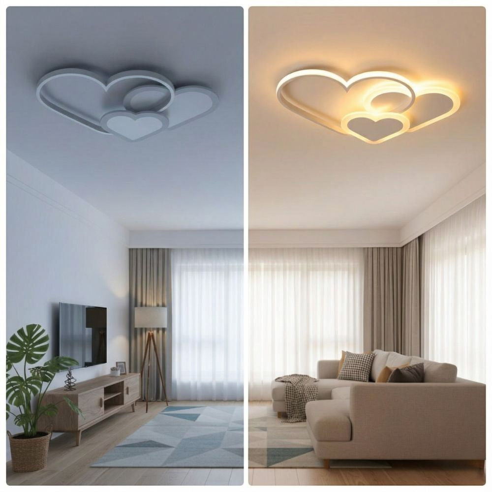Nowoczesna lampa sufitowa LED w kształcie serca do nastrojowego oświetlenia wnętrz