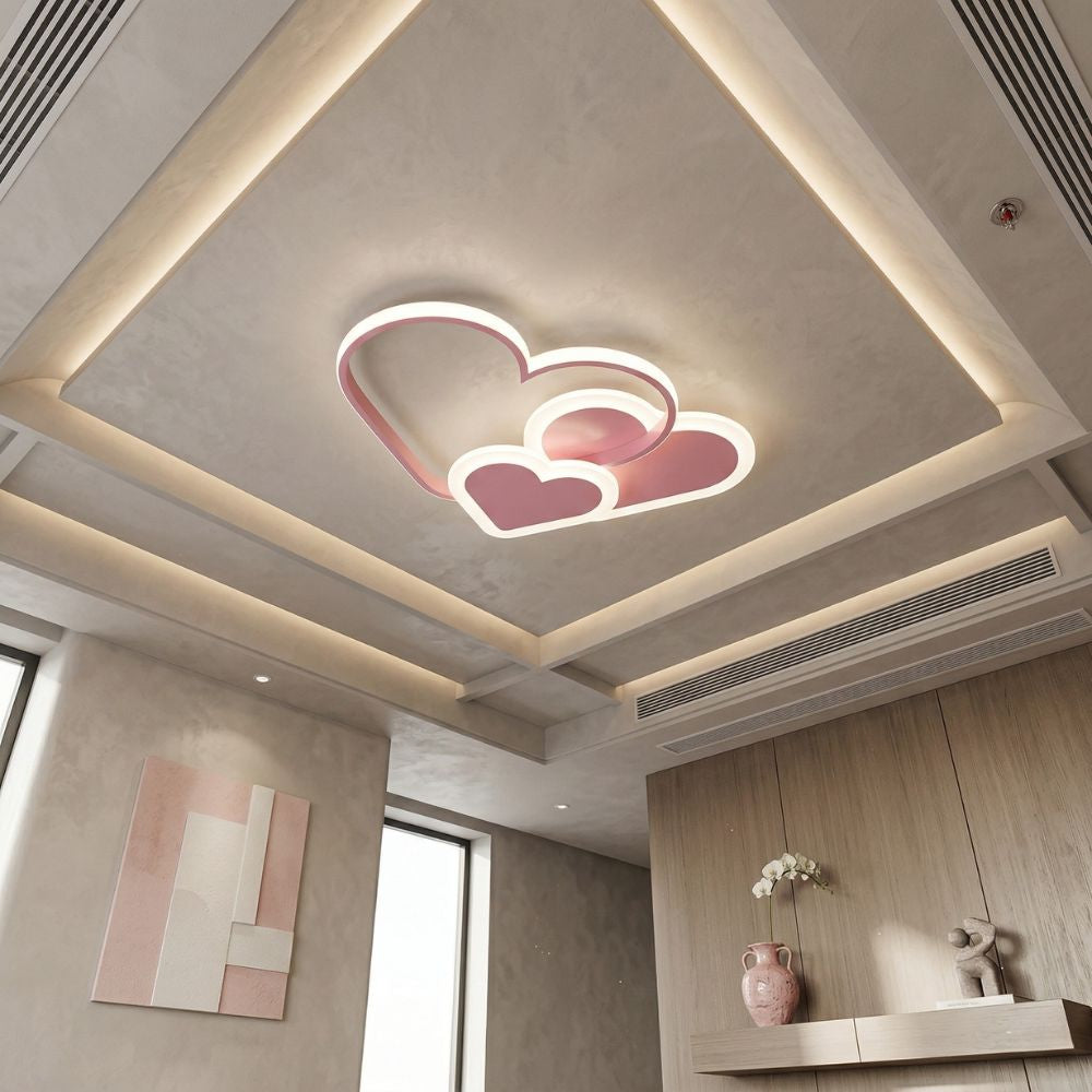 Nowoczesna lampa sufitowa LED w kształcie serca do nastrojowego oświetlenia wnętrz