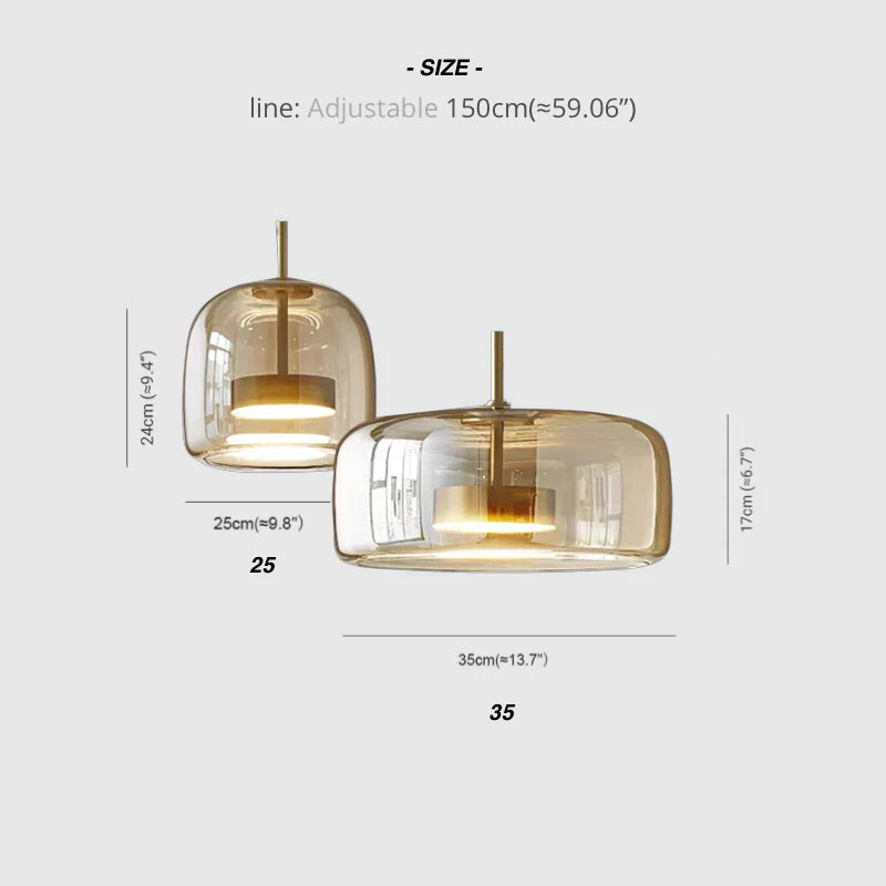 Nowoczesna Minimalistyczna Lampa Wisząca ze Szkła Oświetlenie Sufitowe