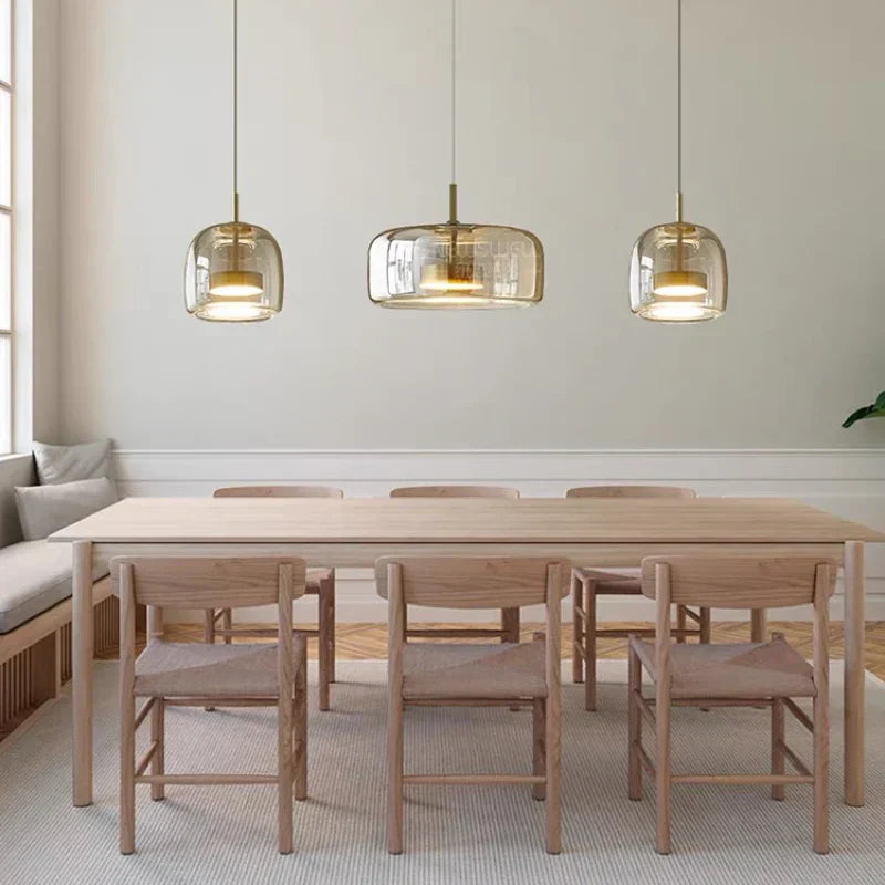 Nowoczesna Minimalistyczna Lampa Wisząca ze Szkła Oświetlenie Sufitowe