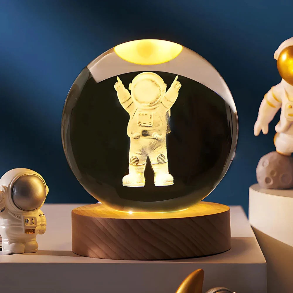 Kryształowa kula 3D planeta LED świecąca dekoracyjna