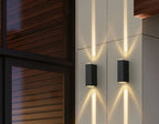 Elegancka wodoodporna zewnętrzna lampa ścienna LED – nowoczesny prostokątny design