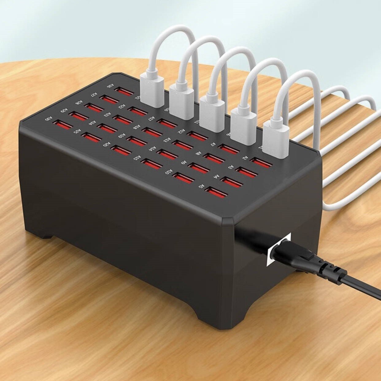 Kompaktowa stacja ładowania USB Ładowarka 30 urządzeń