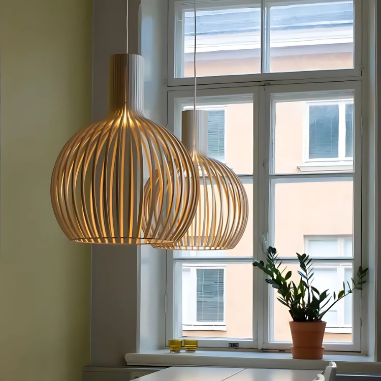 Elegancka Lampa Wisząca z Bambusa