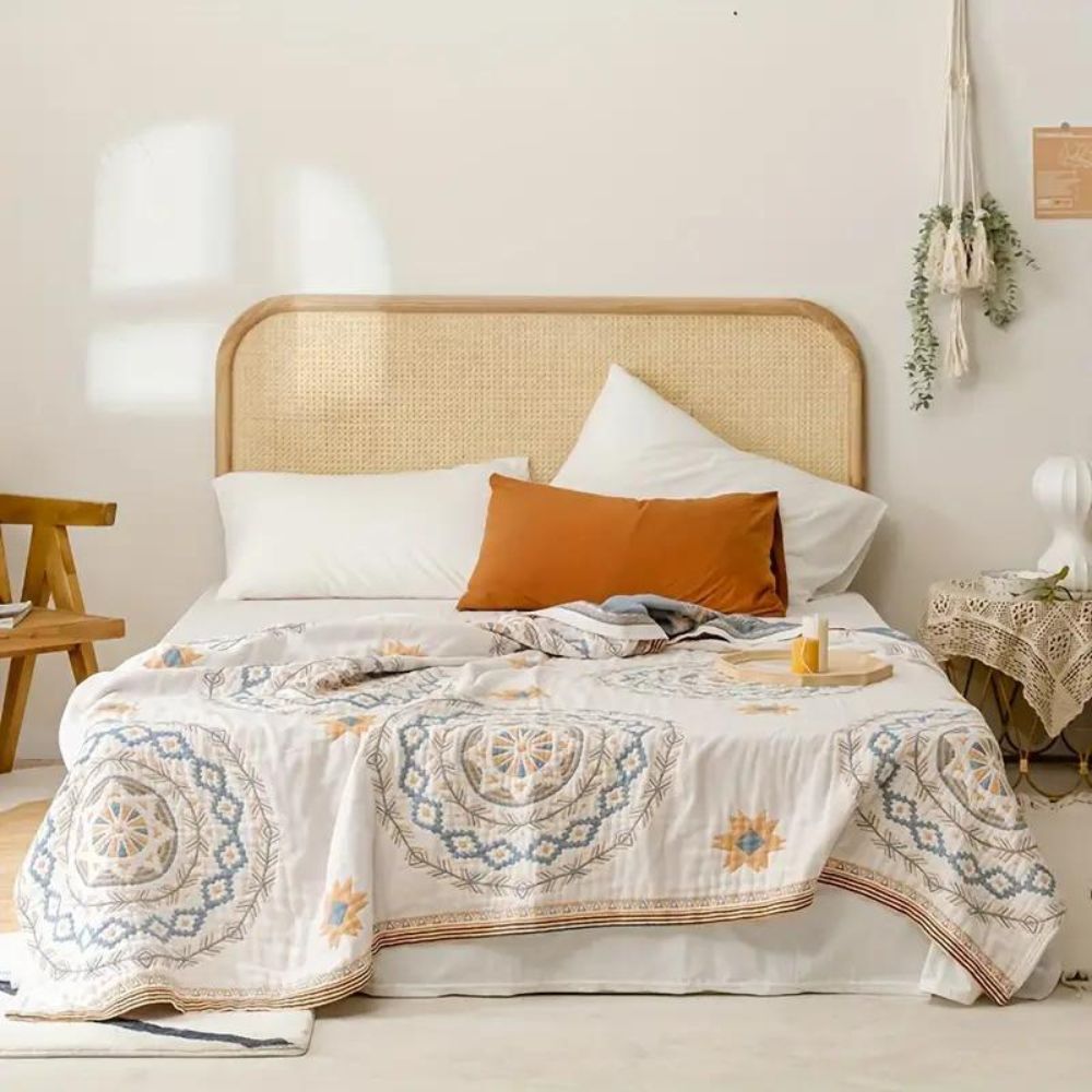Stylowy mandalowy koc dekoracyjny do wnętrz