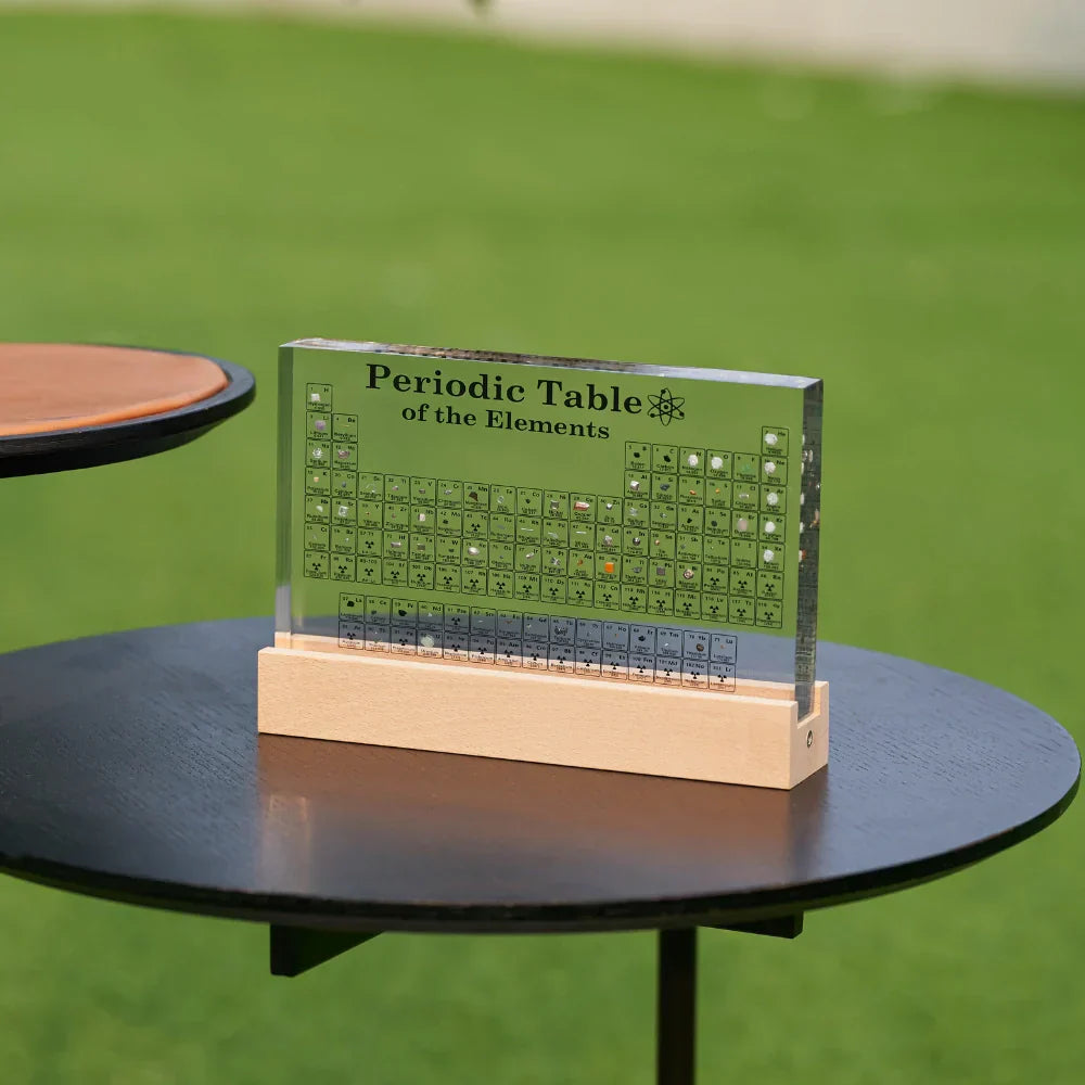 Ozdobna tabela nauka okresowa lumunios z prawdziwymi pierwiastkami