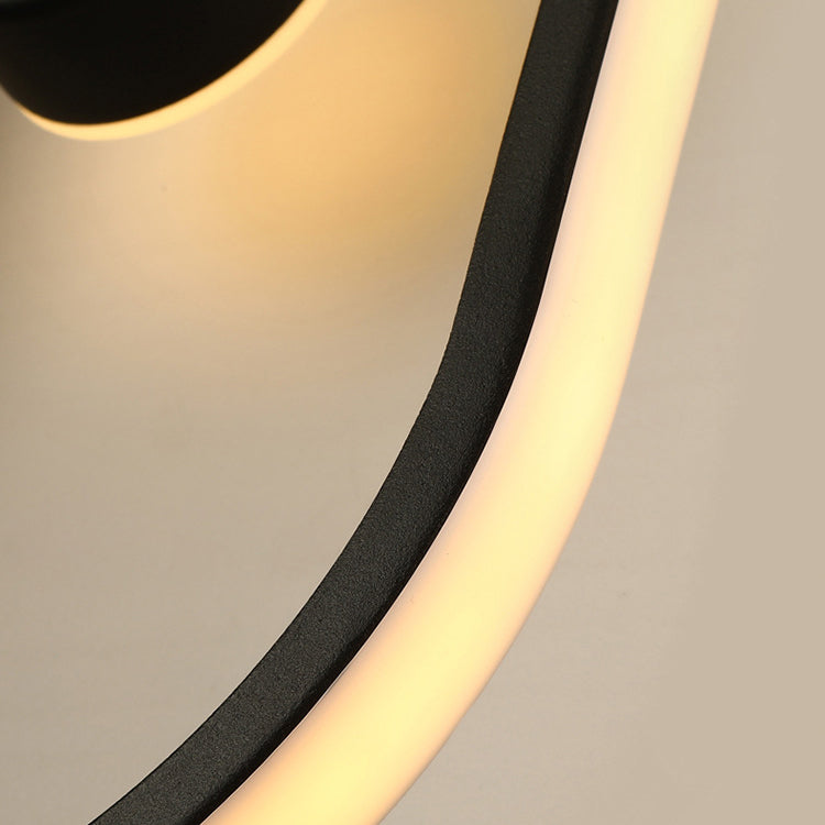 Skandynawska owalna lampa ścienna LED z motywem zegara