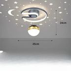 Eteryczna lampa sufitowa LED z funkcją ściemniania - Imitująca rozgwieżdżone niebo