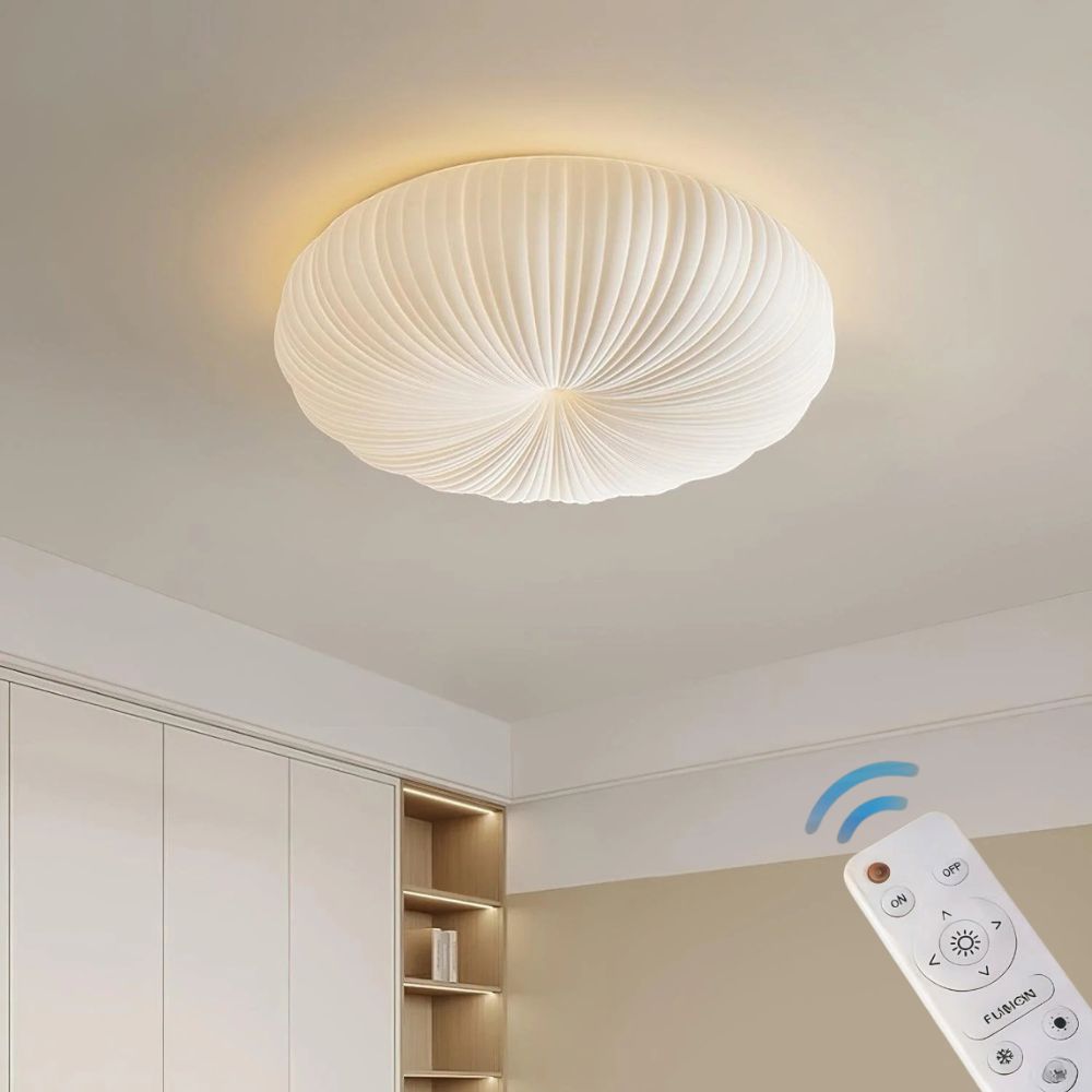 Minimalistyczna lampa sufitowa LED do wnętrz, do montażu podtynkowego, o okrągłym kształcie