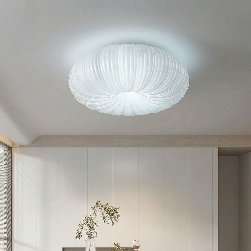 Minimalistyczna lampa sufitowa LED do wnętrz, do montażu podtynkowego, o okrągłym kształcie