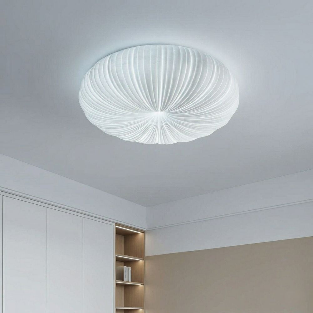 Minimalistyczna lampa sufitowa LED do wnętrz, do montażu podtynkowego, o okrągłym kształcie
