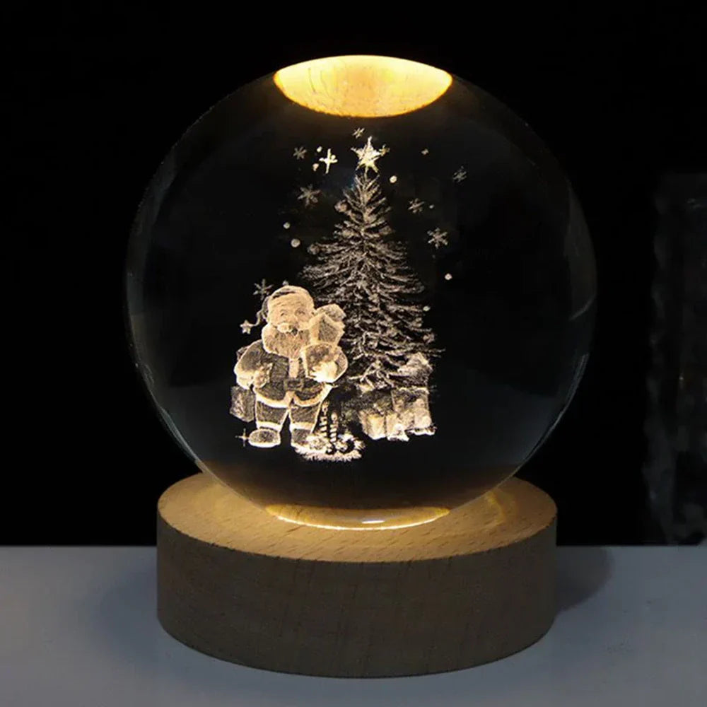 Kryształowa kula 3D planeta LED świecąca dekoracyjna