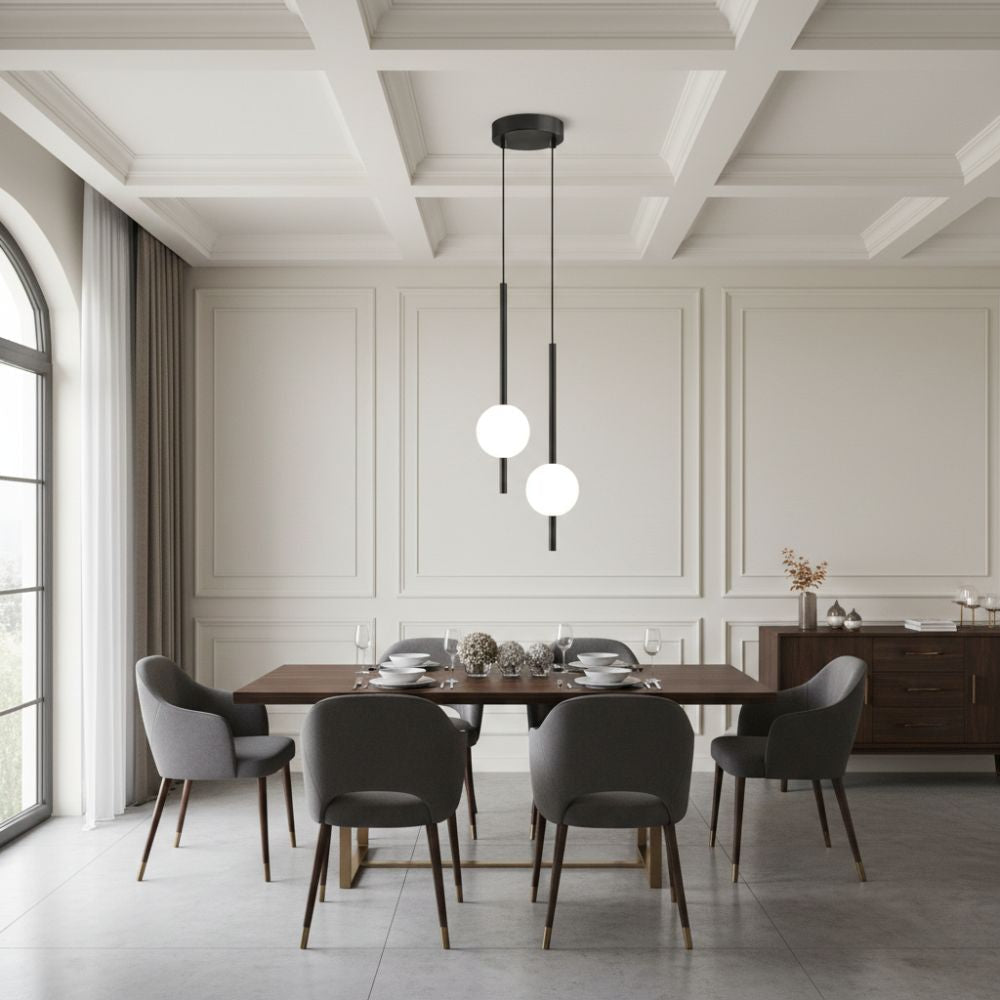 Minimalistyczna wisząca lampa sufitowa LED w stylu skandynawskim z regulowaną długością