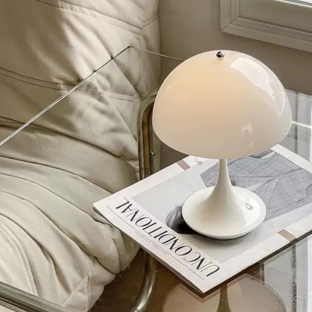 Elegancka bezprzewodowa lampa stołowa LED z regulowanym światłem