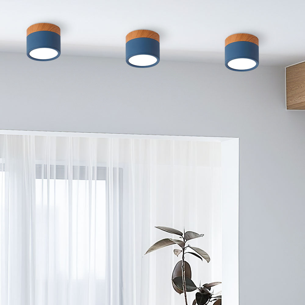 Nowoczesna lampa sufitowa LED cylindryczna typu plafon