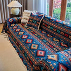 Żywe eleganckie geometryczne kolory pokrowiec na kanapę boho
